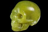 Realistic, Polished Jade (Nephrite) Skull #116441-1